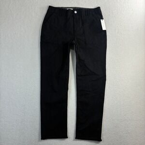Anthropologie Pilcro Chino Pants Women 28x28 Black Stretch Cropped High Rise NWT
